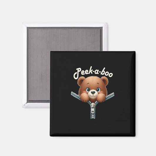 Funny - Peekabo - Bär Magnet (Vorderseite/Rückseite)