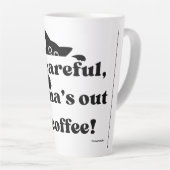 Funny Peekaboo Black Cat Latte Tasse - Niedlicher  (Rechte Ecke)
