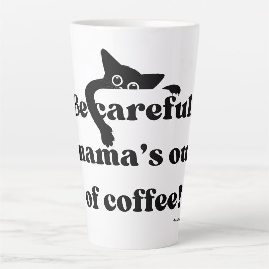 Funny Peekaboo Black Cat Latte Tasse - Niedlicher  (Vorderseite)