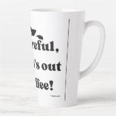 Funny Peekaboo Black Cat Latte Tasse - Niedlicher  (Rechts)