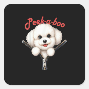 Funny - Peekaboo Halloween Quadratischer Aufkleber