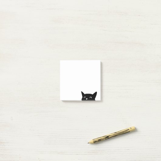 Funny Peeking Cat Post-it Klebezettel (Auf Schreibtisch)