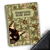Funny Peeking Cat William Morris Style Floral Notizblock