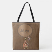 Funny Peeking Giraffe Monogram Tasche (Vorderseite)