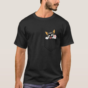 Funny Peeking Tricolor Corgi Inside Pocket für Hun T-Shirt