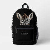Funny Peeking Zebra Bedruckter Rucksack (Vorderseite)