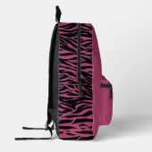 Funny Peeking Zebra Pink Bedruckter Rucksack (Links)