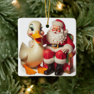 Funny Pekin Christmas Duck Ornament