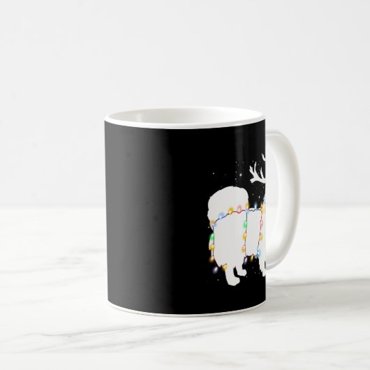 Funny Pekingese Dog Tree Christmas Lights Xmas Paj Kaffeetasse (VorderseiteRechts)