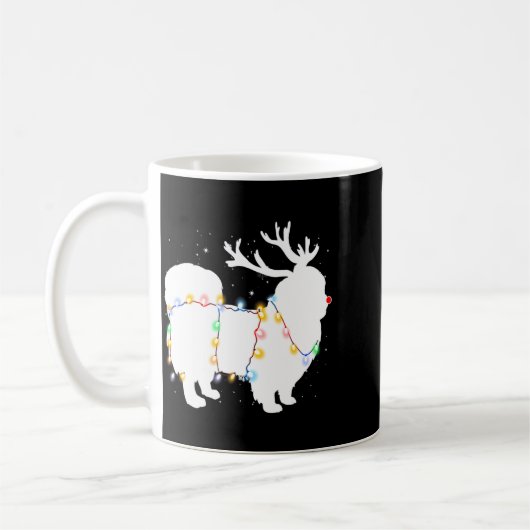 Funny Pekingese Dog Tree Christmas Lights Xmas Paj Kaffeetasse (Links)