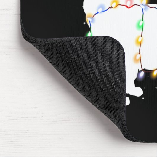 Funny Pekingese Dog Tree Christmas Lights Xmas Paj Mousepad (Ecke)