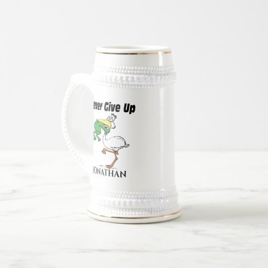 Funny Pelican Bierglas (Vorderseite Links)