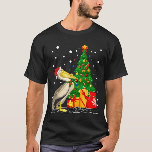 Funny Pelican Lover Gift Santa Hat Pelican Christm T-Shirt (Vorderseite)
