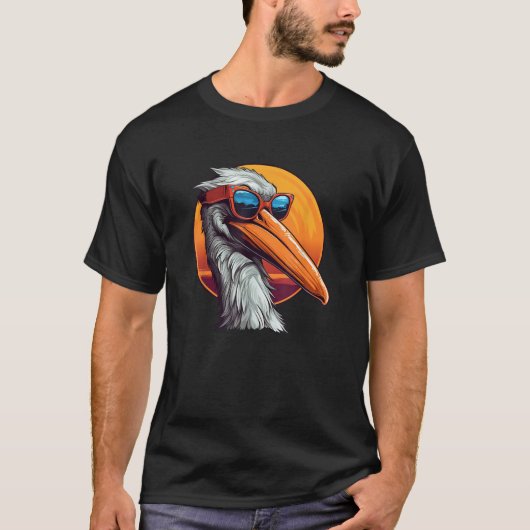 Funny Pelican mit Sonnenbrille für Seevögel Liebha T-Shirt (Vorderseite)