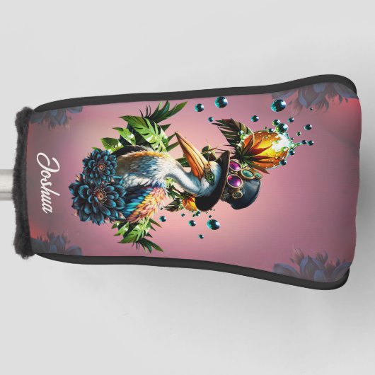 Funny pelican mit Steamponhut Golf Headcover (Vorderseite)