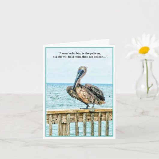 Funny Pelican NoteCard Karte (Kleine Pflanze)