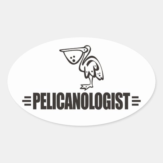 Funny Pelican Ovaler Aufkleber (Vorderseite)