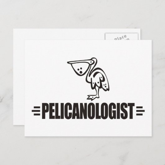 Funny Pelican Postkarte (Vorne/Hinten)