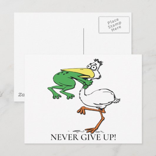 Funny Pelican Postkarte (Vorne/Hinten)