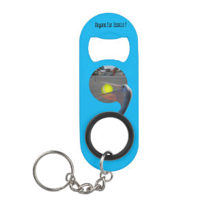 Funny Pelican Tennis Player, Bottle Opener Keyring Mini Flaschenöffner
