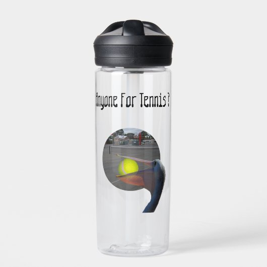Funny Pelican Tennis Player, Trinkflasche (Vorderseite)