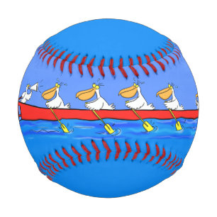 Funny pelicans ruderender Cartoon Baseball