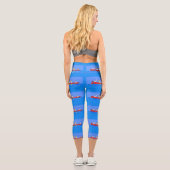Funny pelicans ruderender Cartoon Capri Leggings (Rückseite)
