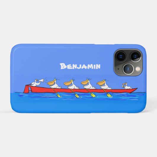 Funny pelicans ruderender Cartoon Case-Mate iPhone Hülle (Rückseite (Horizontal))
