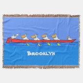 Funny pelicans ruderender Cartoon Decke (Vorderseite)