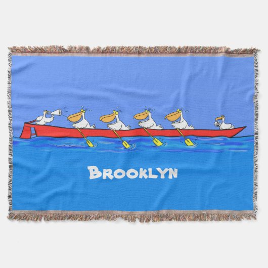 Funny pelicans ruderender Cartoon Decke (Vorderseite)