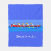 Funny pelicans ruderender Cartoon Fleecedecke (Vorderseite)