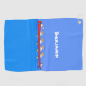 Funny pelicans ruderender Cartoon Golfhandtuch (Horizontal)