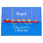 Funny pelicans ruderender Cartoon Große Geschenktüte (Vorderseite)