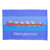 Funny pelicans ruderender Cartoon Kissenbezug (Vorderseite)