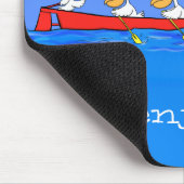 Funny pelicans ruderender Cartoon Mousepad (Ecke)