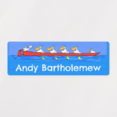 Funny pelicans ruderender Cartoon personalisiert Etiketten (Design 2)