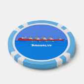 Funny pelicans ruderender Cartoon Pokerchips (Einzeln)