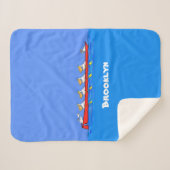 Funny pelicans ruderender Cartoon Sherpadecke (Vorderseite (Horizontal))