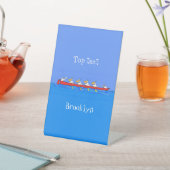 Funny pelicans ruderender Cartoon Sockelschild (In SItu)