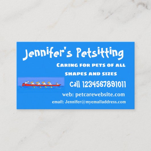 Funny pelicans ruderender Cartoon Visitenkarte (Vorderseite)