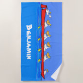 Funny pelicans Ruderteam Cartoon Strandtuch. Strandtuch (Vorderseite)