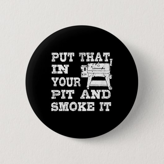 Funny Pellet Smoker Grillen Pit Gift Grill für Fle Button (Vorderseite)