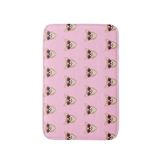 Funny Pembroke Welsh Corgi Pattern Pink Badematte (Vorderseite Vertikal)
