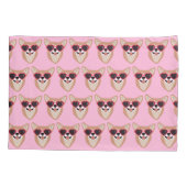 Funny Pembroke Welsh Corgi Pattern Pink Kissenbezug (Rückseite)