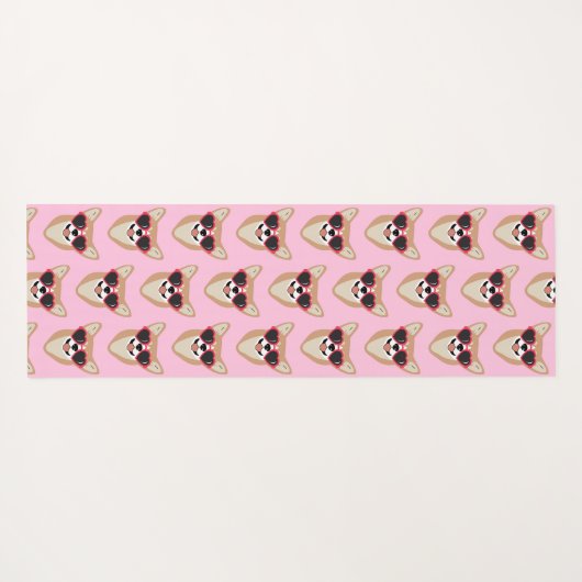 Funny Pembroke Welsh Corgi Pattern Pink Yogamatte (Rückseite (Horizontal))