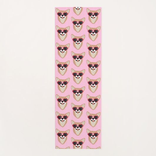 Funny Pembroke Welsh Corgi Pattern Pink Yogamatte (Vorderseite)