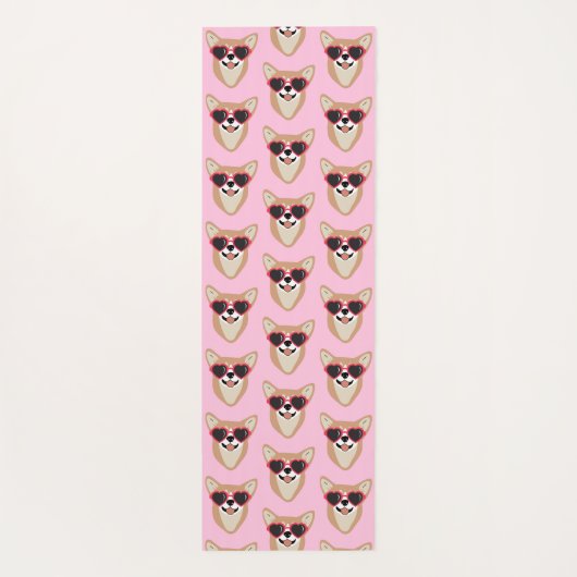 Funny Pembroke Welsh Corgi Pattern Pink Yogamatte (Rückseite)