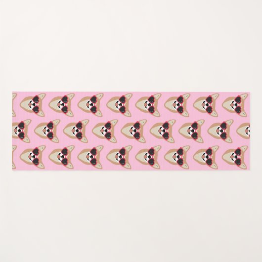 Funny Pembroke Welsh Corgi Pattern Pink Yogamatte (Vorderseite (Horizontal))