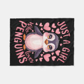 Funny Penguin Animal Just A Girl Who Loves Penguin Fleecedecke (Vorderseite (Horizontal))