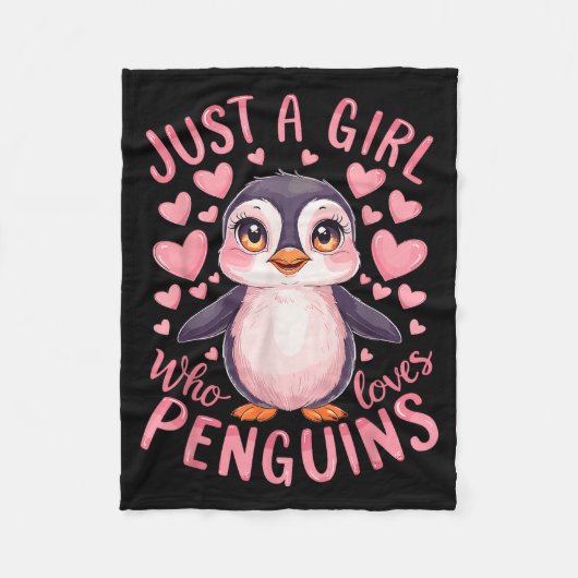 Funny Penguin Animal Just A Girl Who Loves Penguin Fleecedecke (Vorderseite)